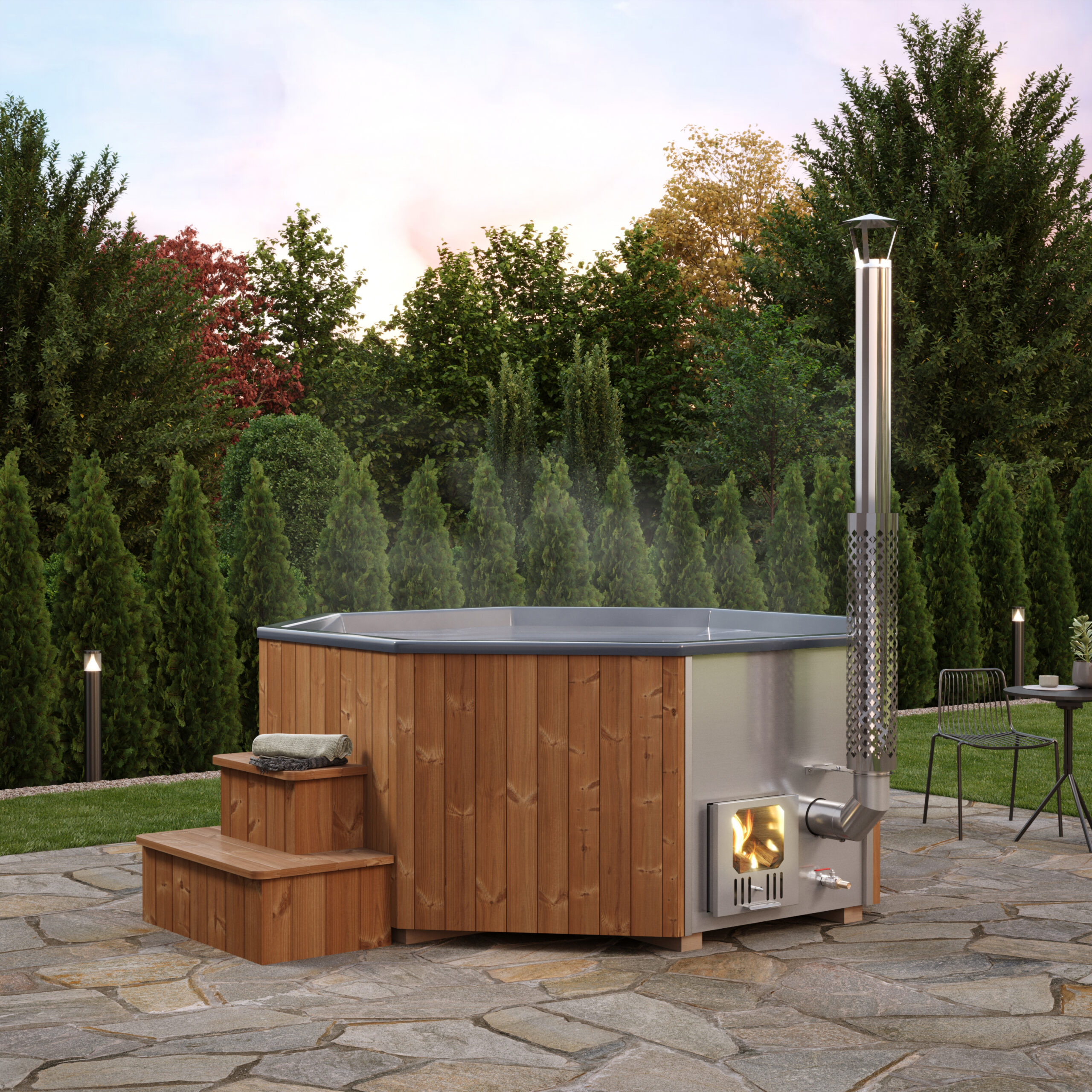 Bañera nórdica «MulliXKing» con estufa integrada